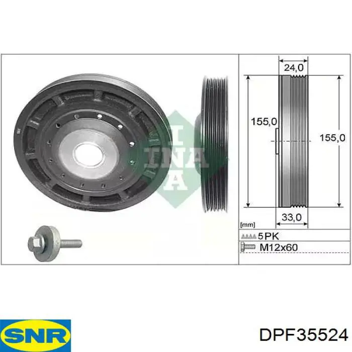 DPF355.24 SNR polea, cigüeñal