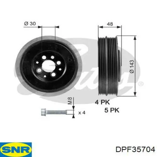 DPF35704 SNR polea, cigüeñal