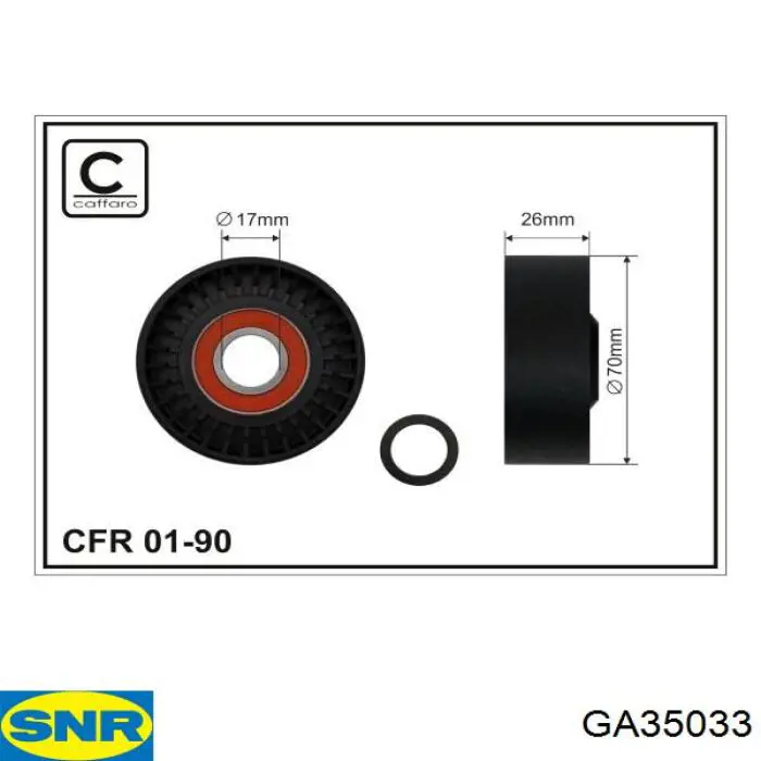 GA350.33 SNR tensor de correa, correa poli v