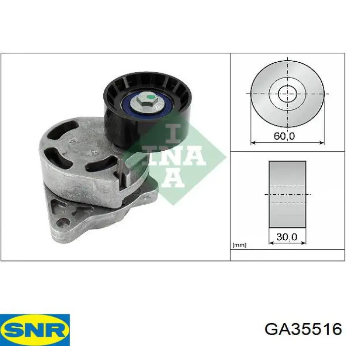 GA355.16 SNR tensor de correa, correa poli v