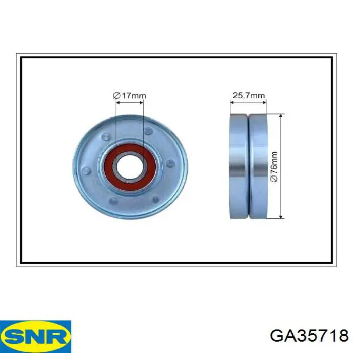 GA357.18 SNR polea inversión / guía, correa poli v