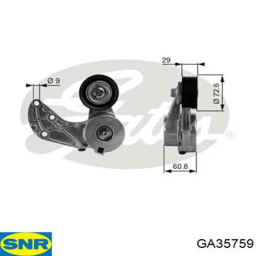 GA357.59 SNR tensor de correa, correa poli v