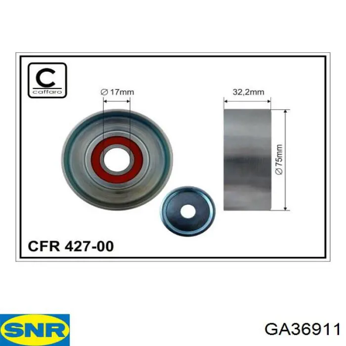 GA36911 SNR tensor de correa, correa poli v