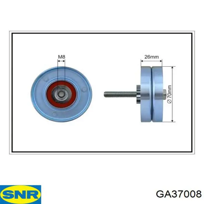 GA37008 SNR polea inversión / guía, correa poli v