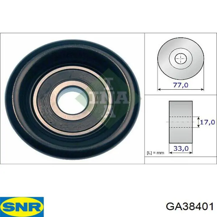 GA384.01 SNR rodillo, correa trapecial poli v