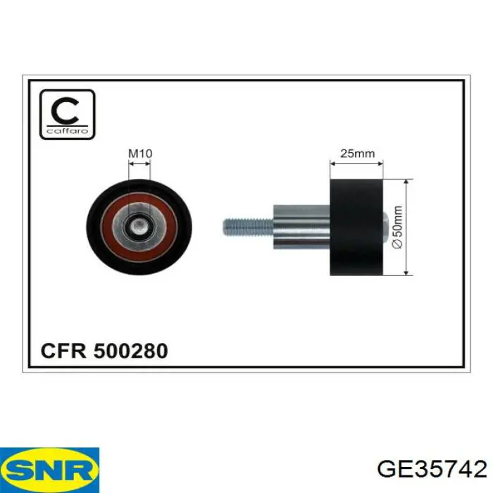 GE357.42 SNR rodillo intermedio de correa dentada