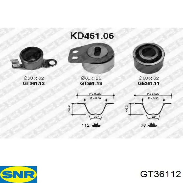 GT361.12 SNR rodillo, cadena de distribución