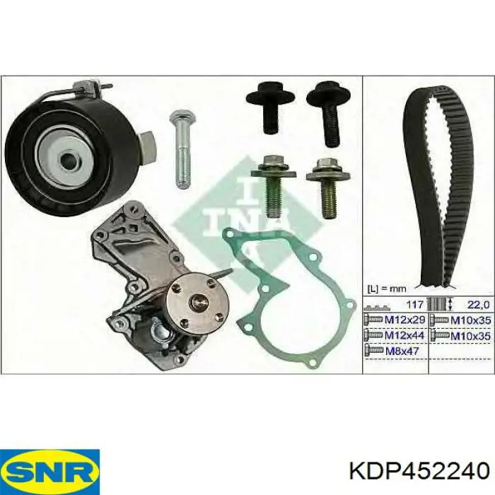 KDP452.240 SNR kit correa de distribución