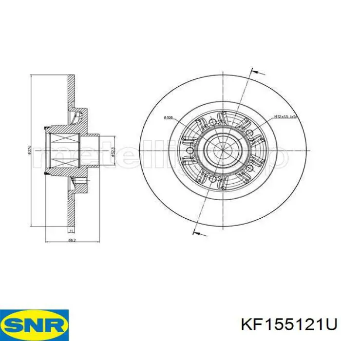 KF155.121U SNR disco de freno trasero