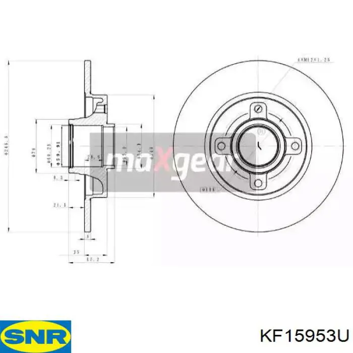 KF159.53U SNR disco de freno trasero