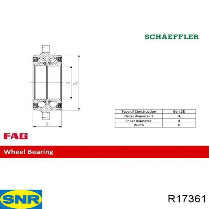 R173.61 SNR cojinete de rueda delantero