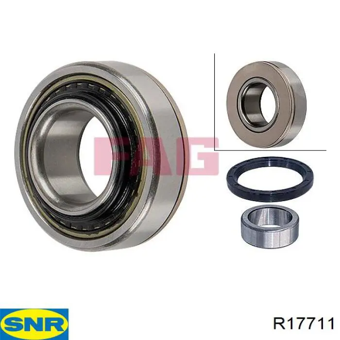 R17711 SNR cojinete de rueda trasero