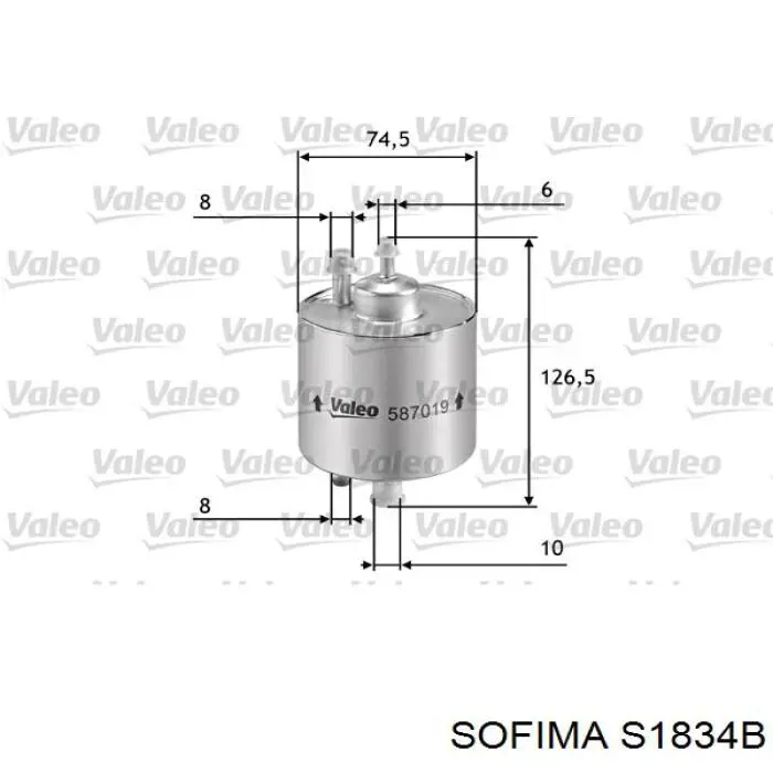 S 1834 B Sofima filtro combustible