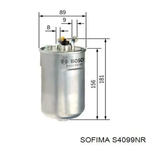 S 4099 NR Sofima filtro combustible