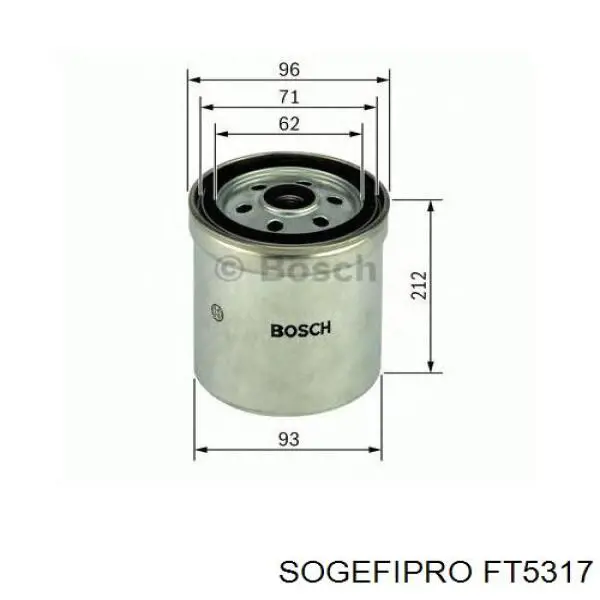 FT5317 Sogefipro filtro combustible