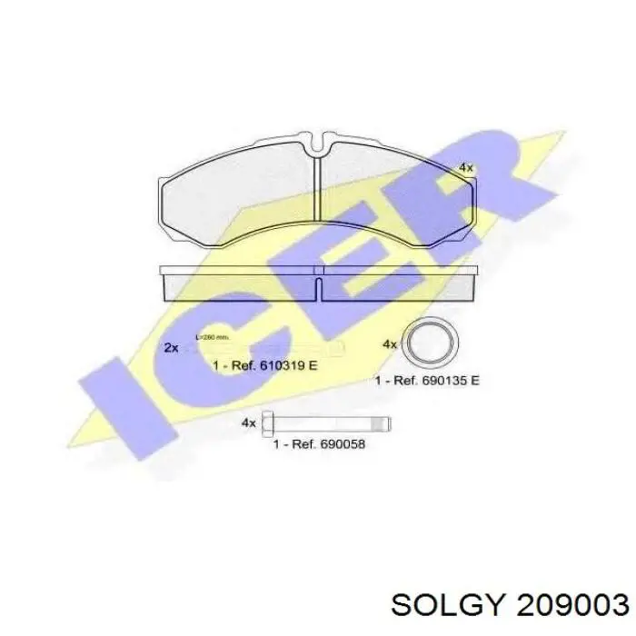 209003 Solgy pastillas de freno delanteras