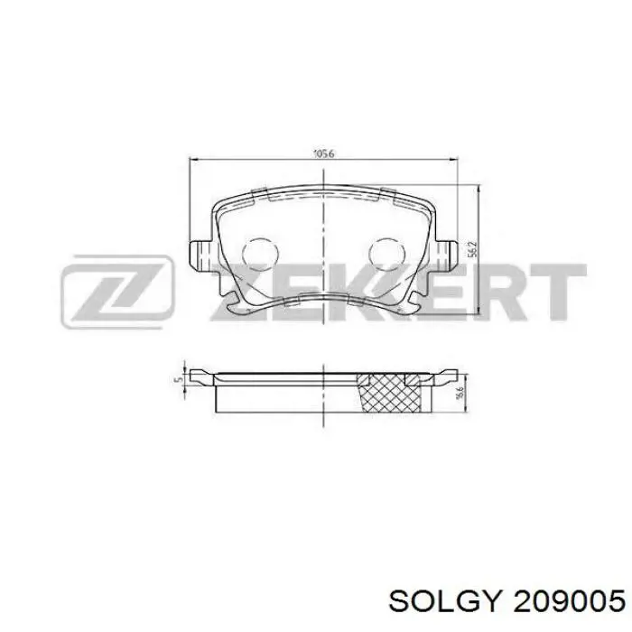 209005 Solgy pastillas de freno traseras