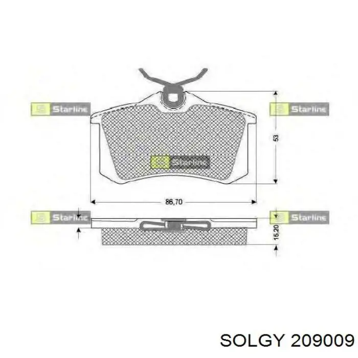 209009 Solgy pastillas de freno traseras