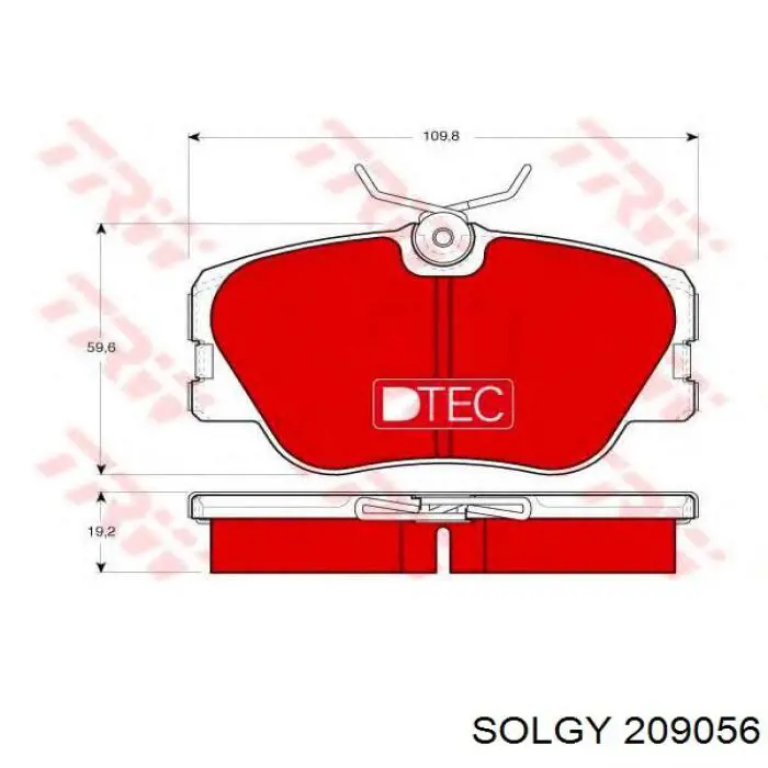 209056 Solgy pastillas de freno delanteras