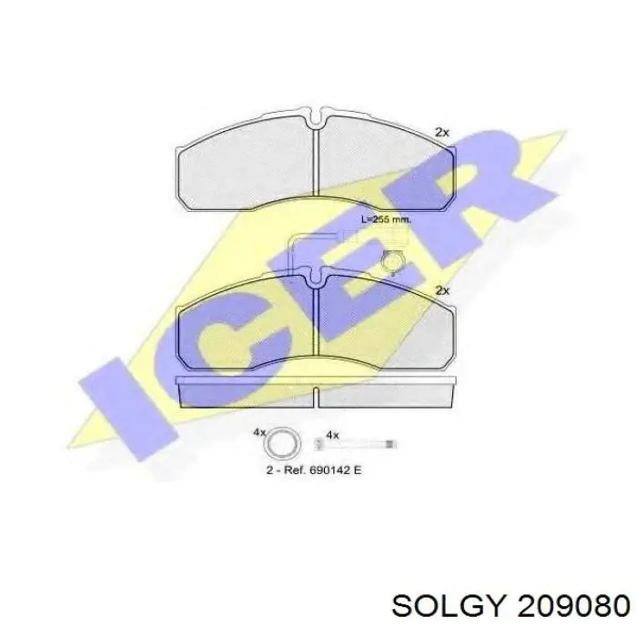 209080 Solgy pastillas de freno delanteras