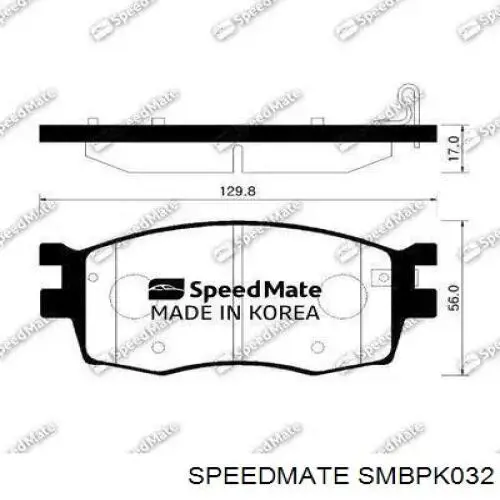 SM-BPK032 Speedmate pastillas de freno traseras