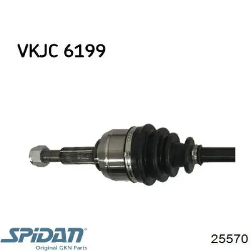 25570 GKN-Spidan árbol de transmisión delantero izquierdo