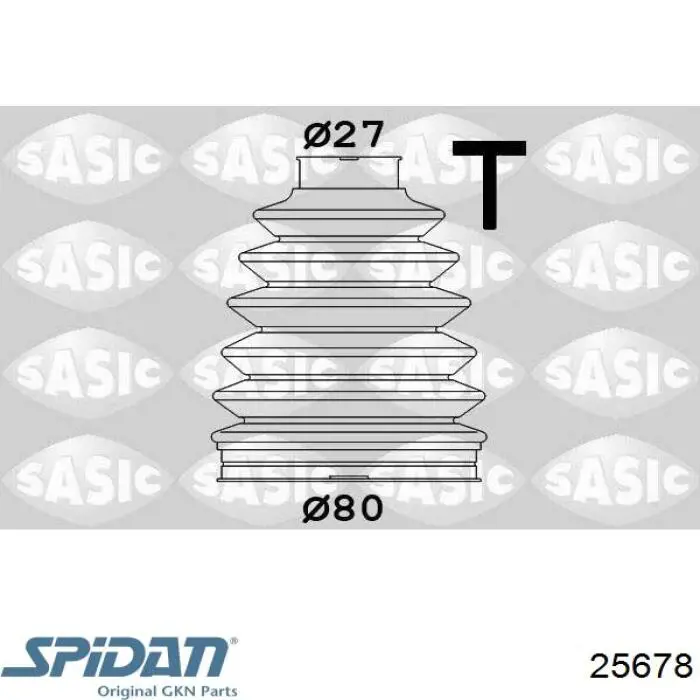 25678 GKN-Spidan fuelle, árbol de transmisión delantero exterior