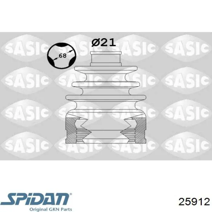 25912 GKN-Spidan fuelle, árbol de transmisión delantero interior derecho