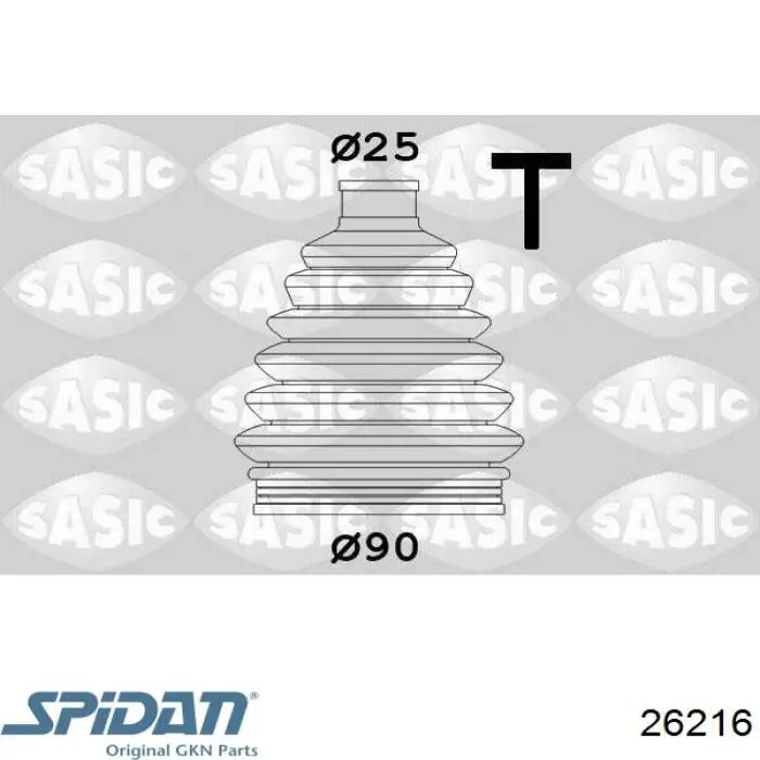 26216 GKN-Spidan fuelle, árbol de transmisión delantero exterior