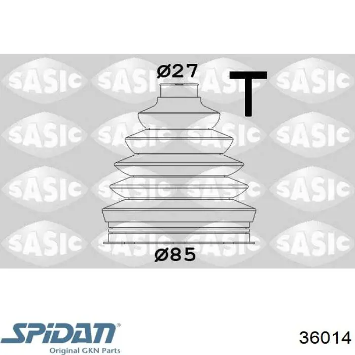 36014 GKN-Spidan fuelle, árbol de transmisión delantero exterior