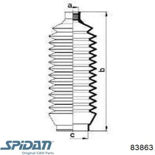 83863 GKN-Spidan bota de direccion izquierda (cremallera)