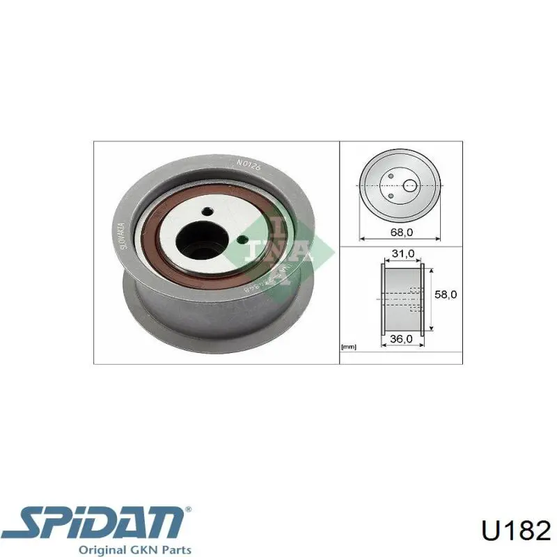 U182 GKN-Spidan cruceta de árbol de cardán trasero