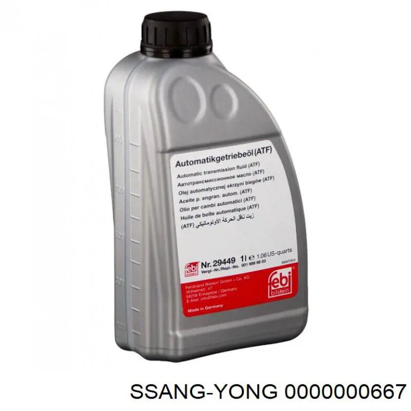 0000000667 Ssang Yong aceite transmisión