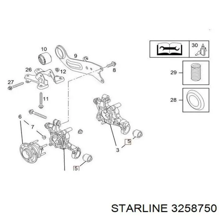 32.58.750 Starline silentblock de mangueta trasera