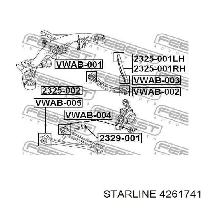 42.61.741 Starline silentblock de suspensión delantero inferior