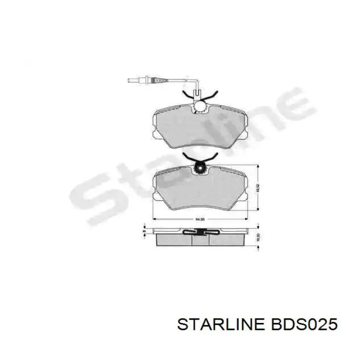 BD S025 Starline pastillas de freno delanteras