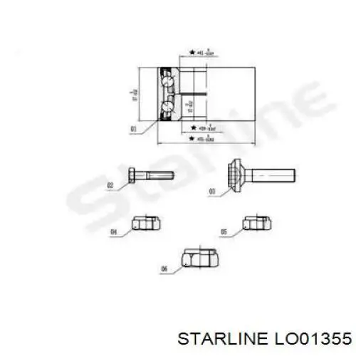 LO 01355 Starline cojinete de rueda delantero