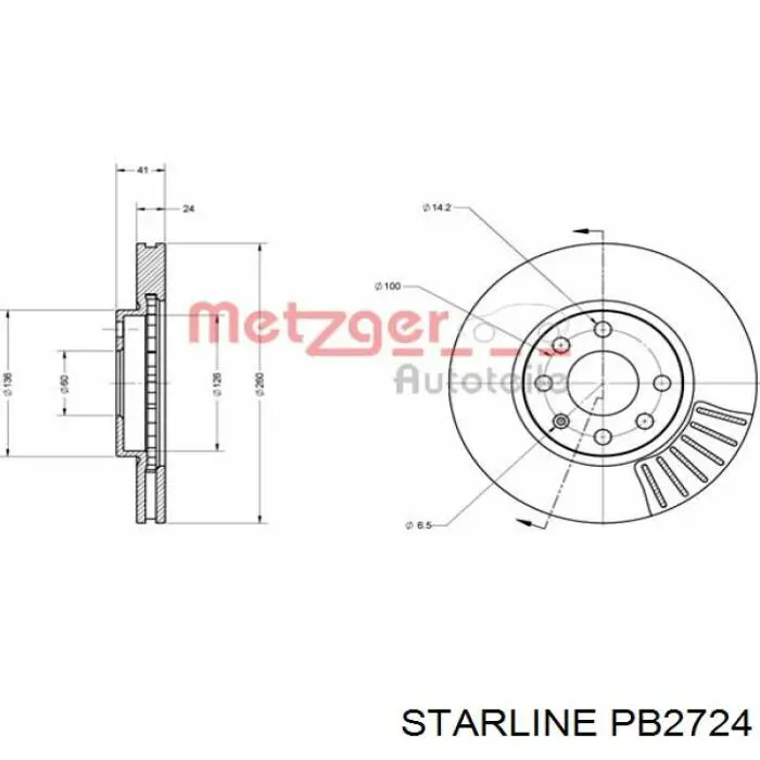 PB 2724 Starline freno de disco delantero