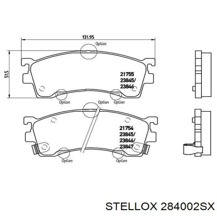 284002SX Stellox pastillas de freno delanteras