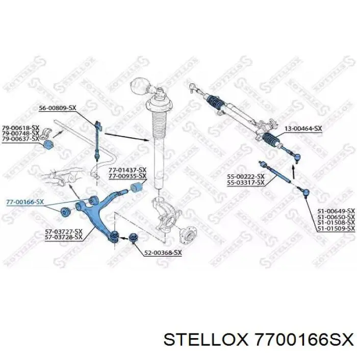 7700166SX Stellox silentblock de suspensión delantero inferior