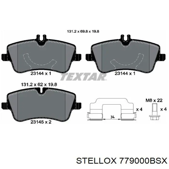 779000BSX Stellox pastillas de freno delanteras