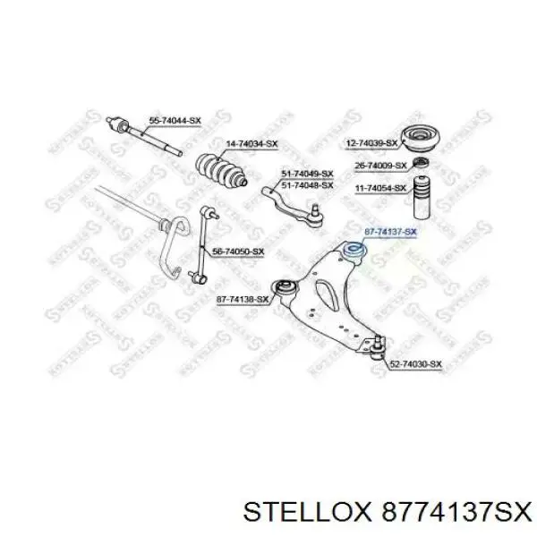 8774137SX Stellox silentblock de suspensión delantero inferior