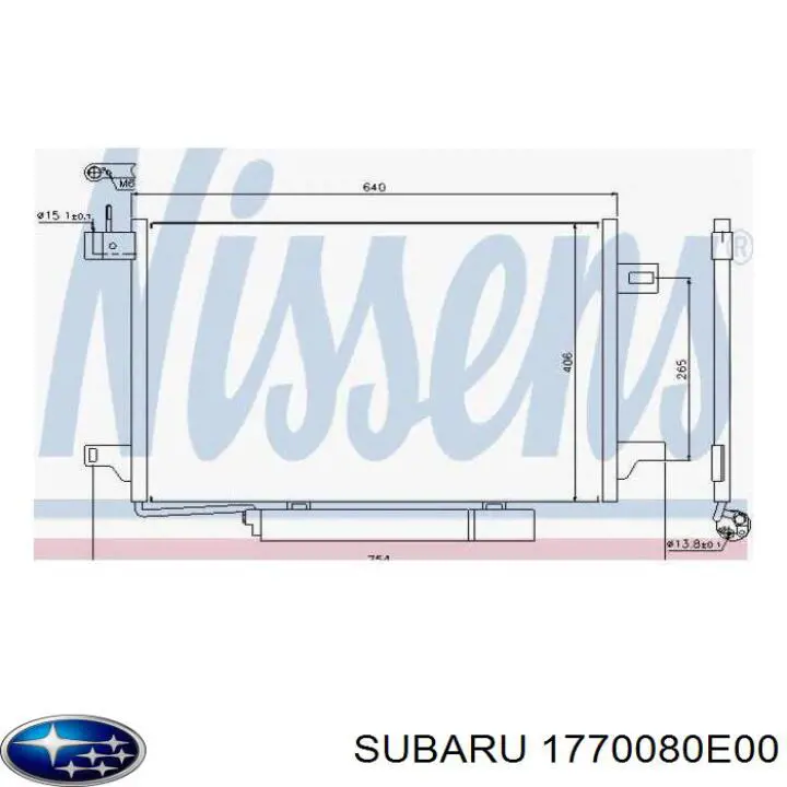 1770080E00 Subaru radiador refrigeración del motor