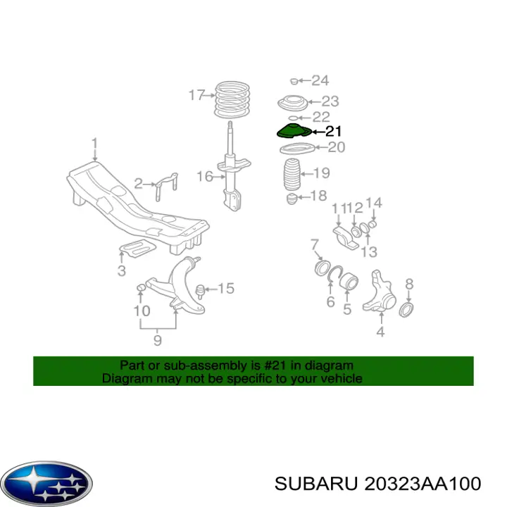  Copa De Soporte De Resorte Superior para Subaru B9 Tribeca WX