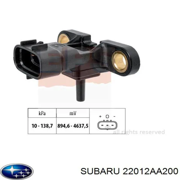 22012AA200 Subaru sensor de presion del colector de admision