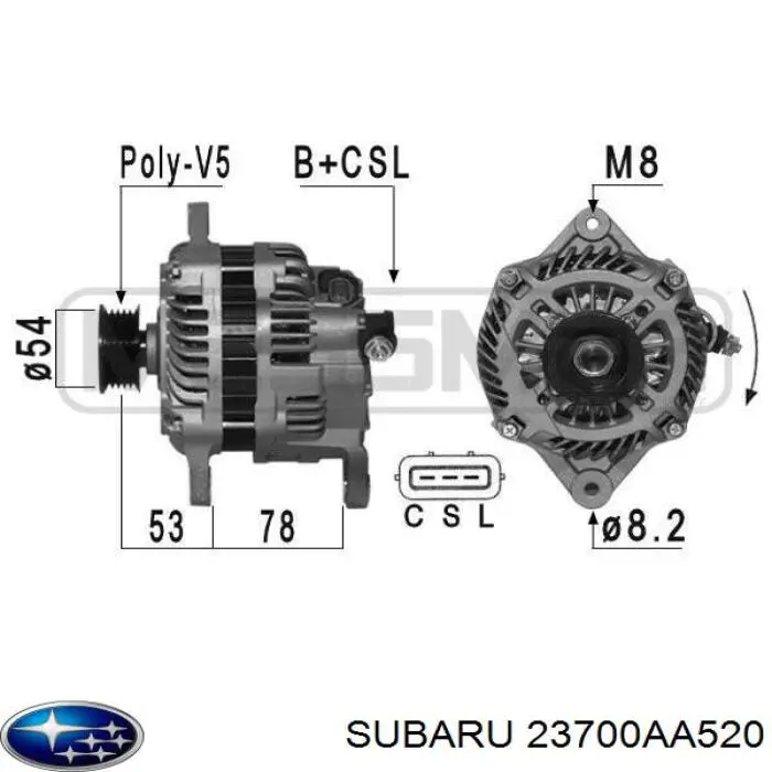 23700AA520 Subaru alternador