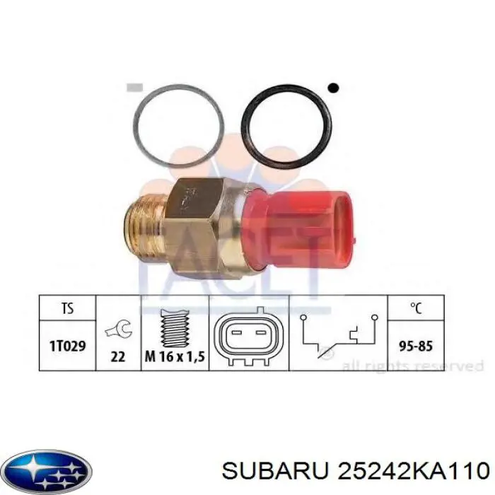 25242KA110 Subaru sensor, temperatura del refrigerante (encendido el ventilador del radiador)