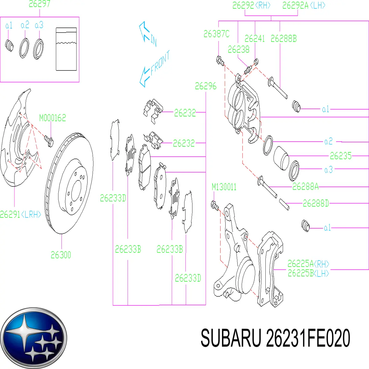  Cilindro Slide Pinza De Freno Delantero para Subaru B9 Tribeca WX