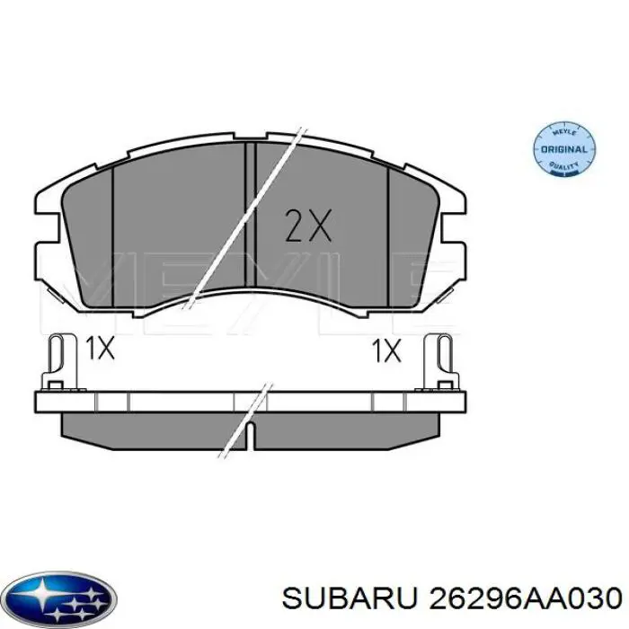 26296AA030 Subaru pastillas de freno traseras