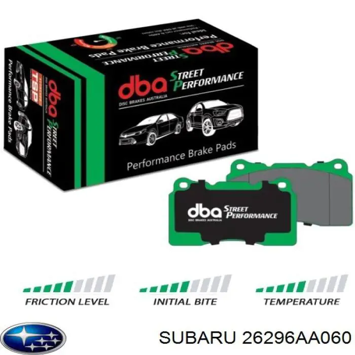 26296AA060 Subaru pastillas de freno traseras